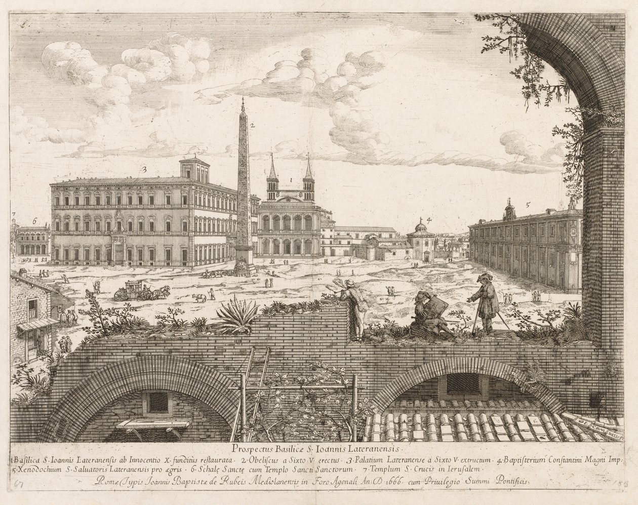 S. Giovanni in Laterano da Prospectus Locurum Urbis Romae Insignium, 1666 da Lievin Cruyl
