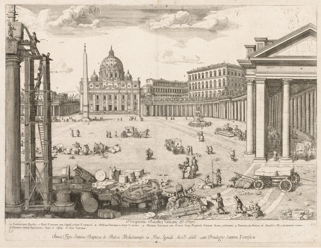 Basilica di San Pietro da Prospectus Locurum Urbis Romae Insignium, 1666 da Lievin Cruyl
