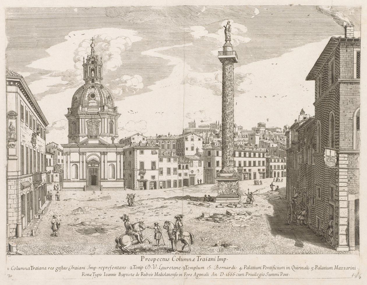 Colonna Traiana da Prospectus Locurum Urbis Romae Insignium da Lievin Cruyl
