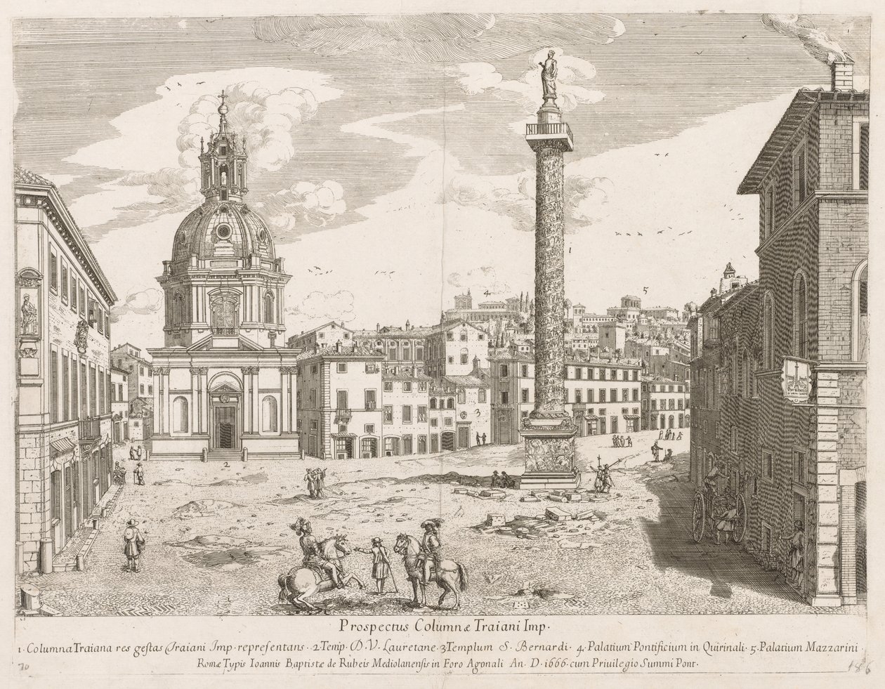 Colonna Traiana da Prospectus Locurum Urbis Romae Insignium da Lievin Cruyl