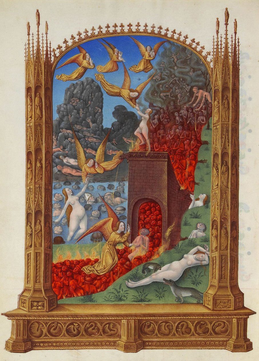 Le anime purificate in Purgatorio Les Très Riches Heures du duc de Berry da Limbourg Brothers