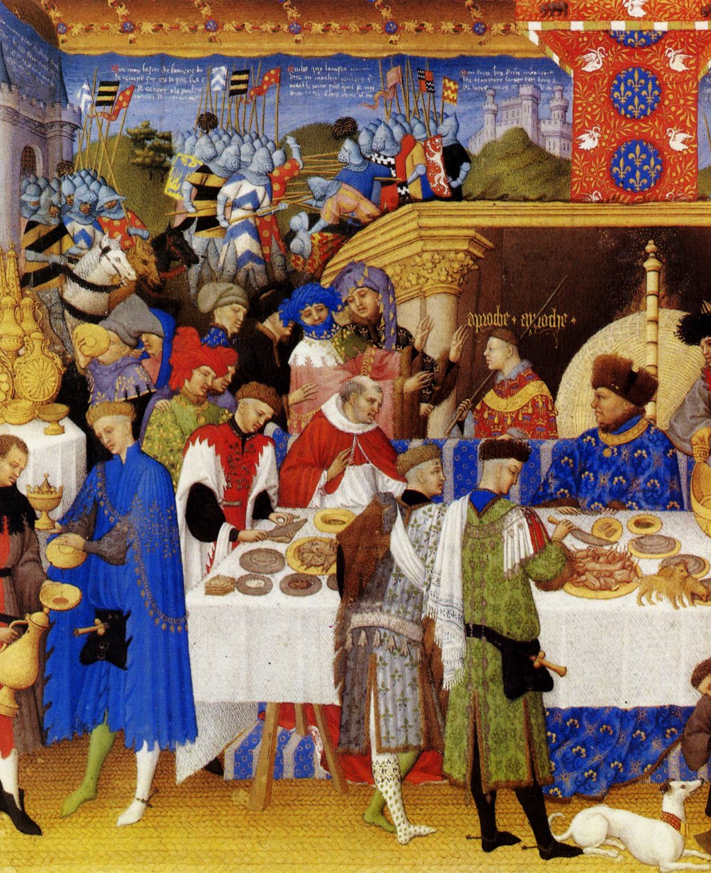 Très Riches Heures du Duc de Berry Folio 1, verso: gennaio da Limbourg Brothers