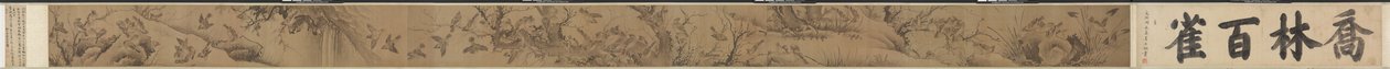 Cento passeri in un boschetto alto Qiaolin baique tu, 1368-1644 da Lin Liang