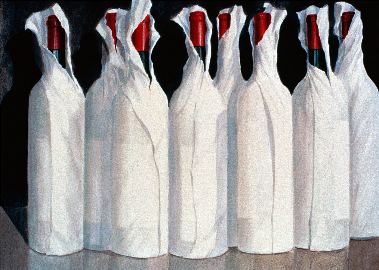 Bottiglie di vino avvolte, numero 1, 1995 da Lincoln Seligman