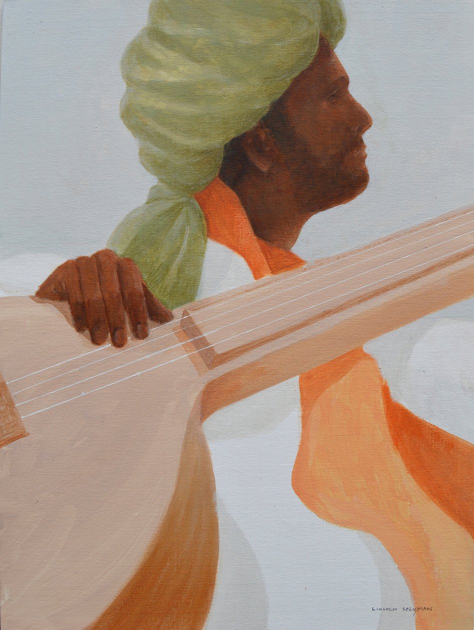 Suonatore di Sitar, Turbante Verde da Lincoln Seligman