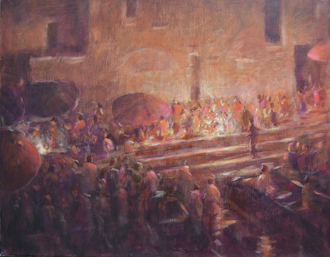 Gradini di Varanasi di Notte da Lincoln Seligman