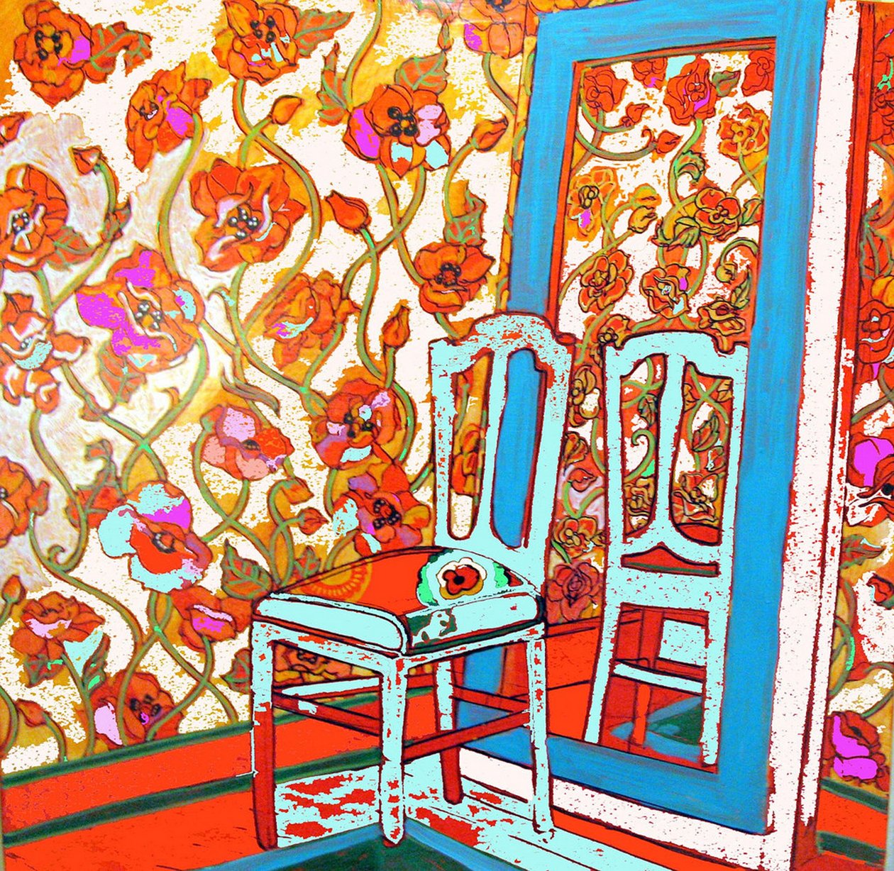 Sedia e specchio, 2014 (tecnica mista) da linda arthurs