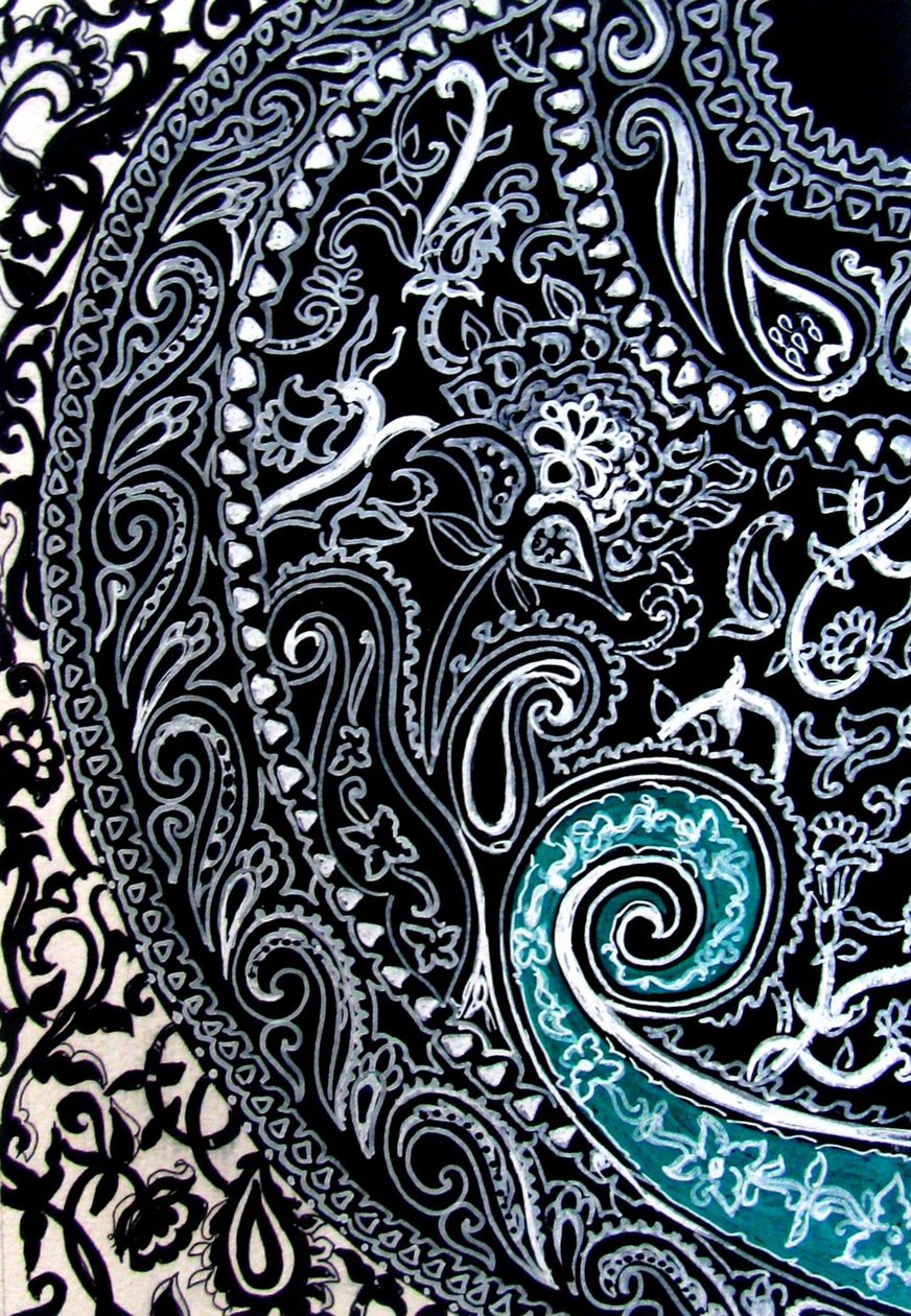 Studio di Paisley, 2016 (inchiostro su carta acquerellata) da linda arthurs