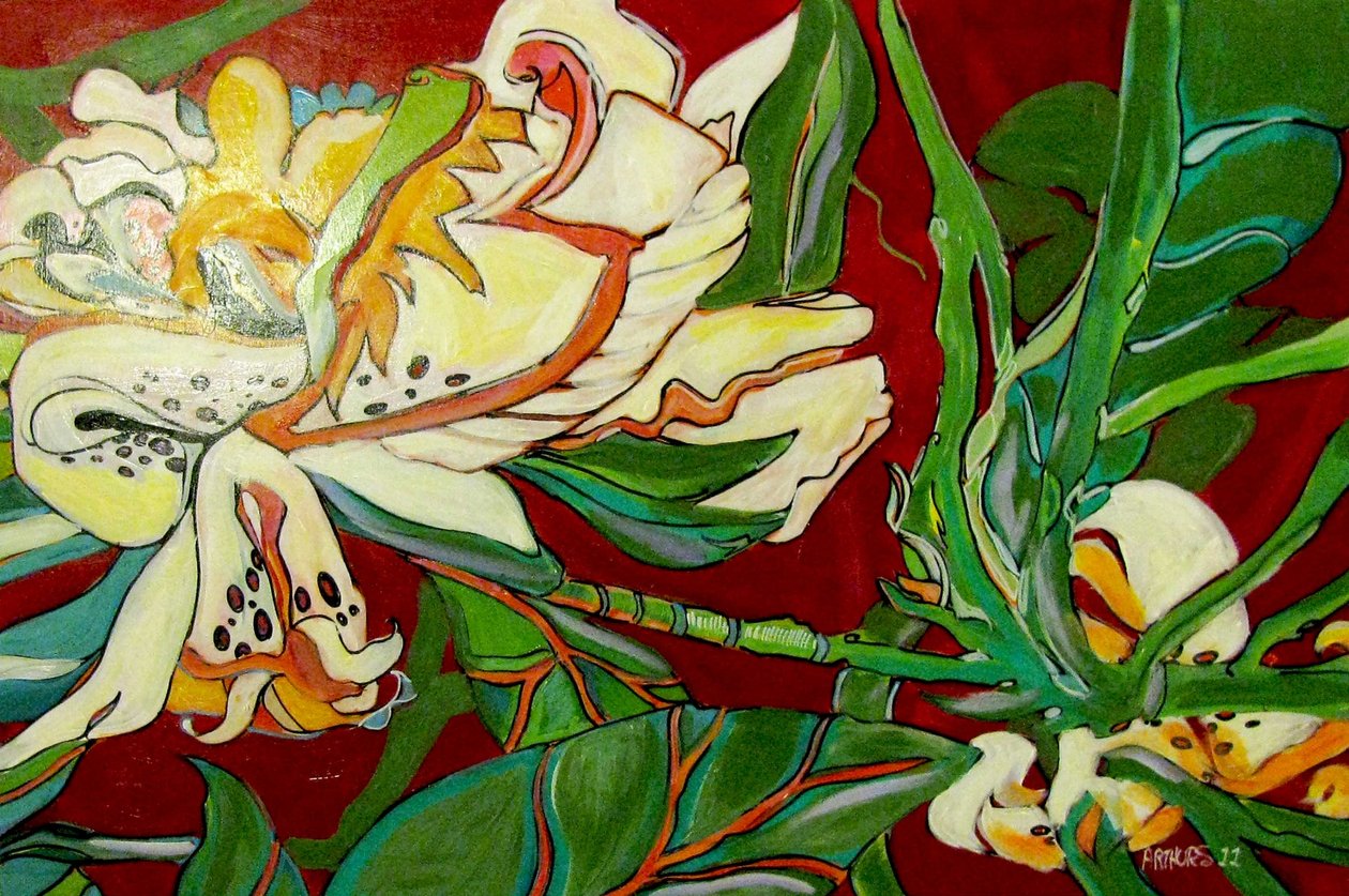 Fiore bianco, 2016 (tecnica mista) da linda arthurs