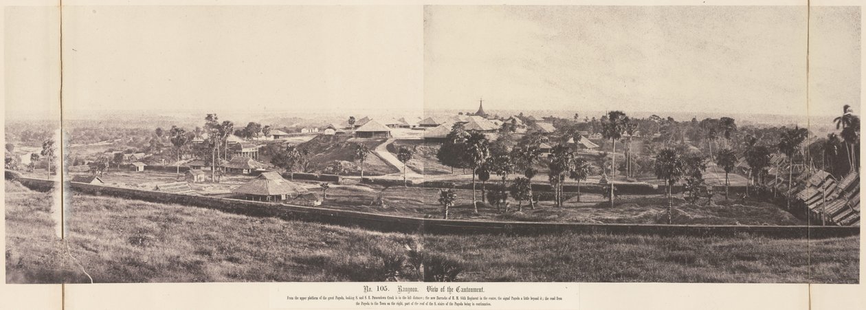 Rangoon: Vista del Cantonment da Linnaeus Tripe