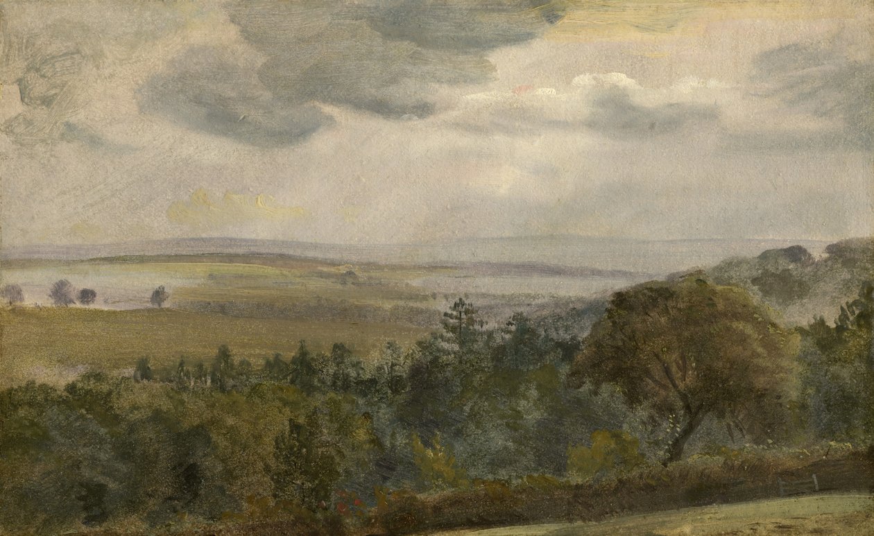 Paesaggio esteso con nuvole, c.1850 da Lionel Constable