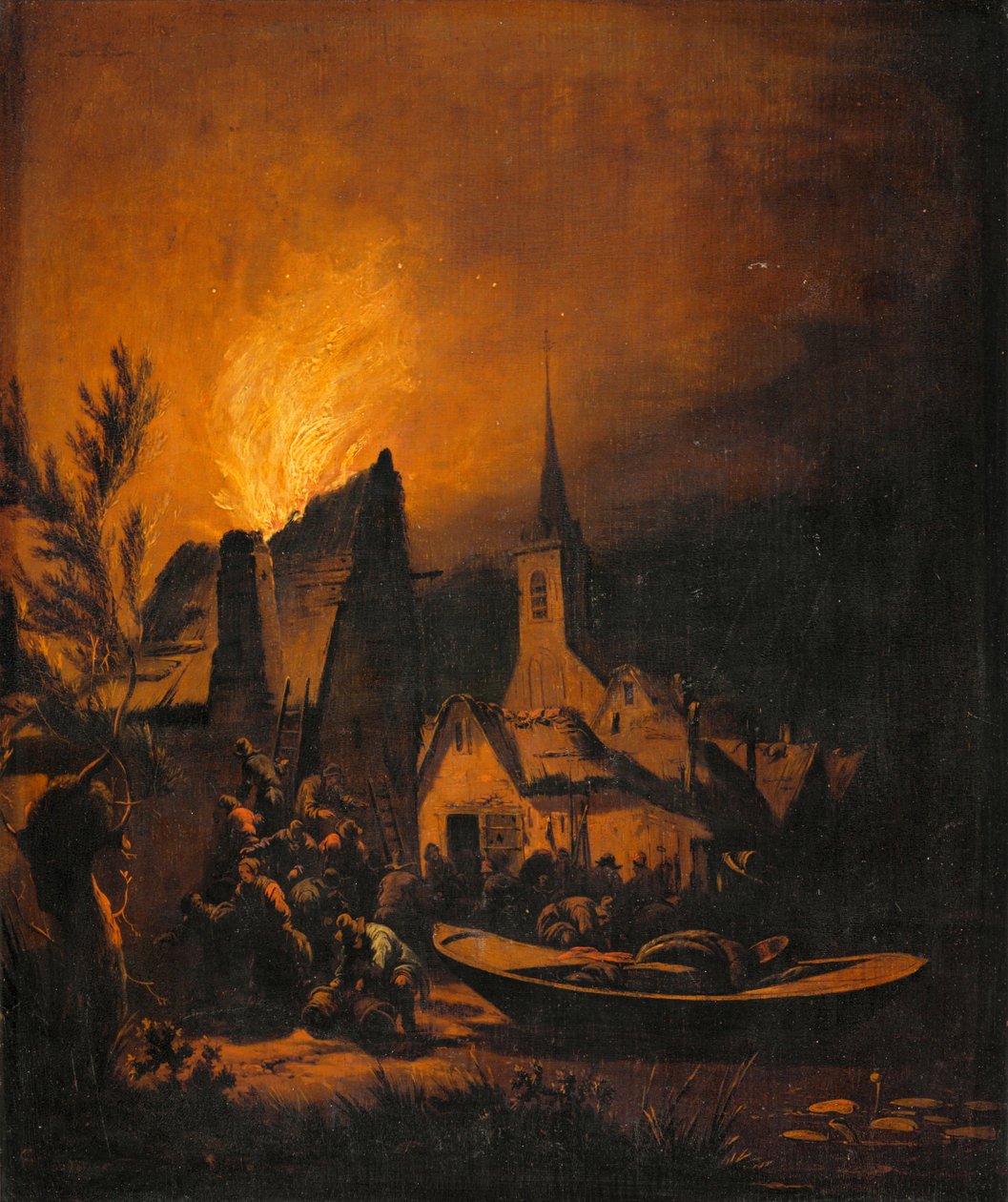 Incendio in un villaggio ... da Lionel Hamilton Renwick