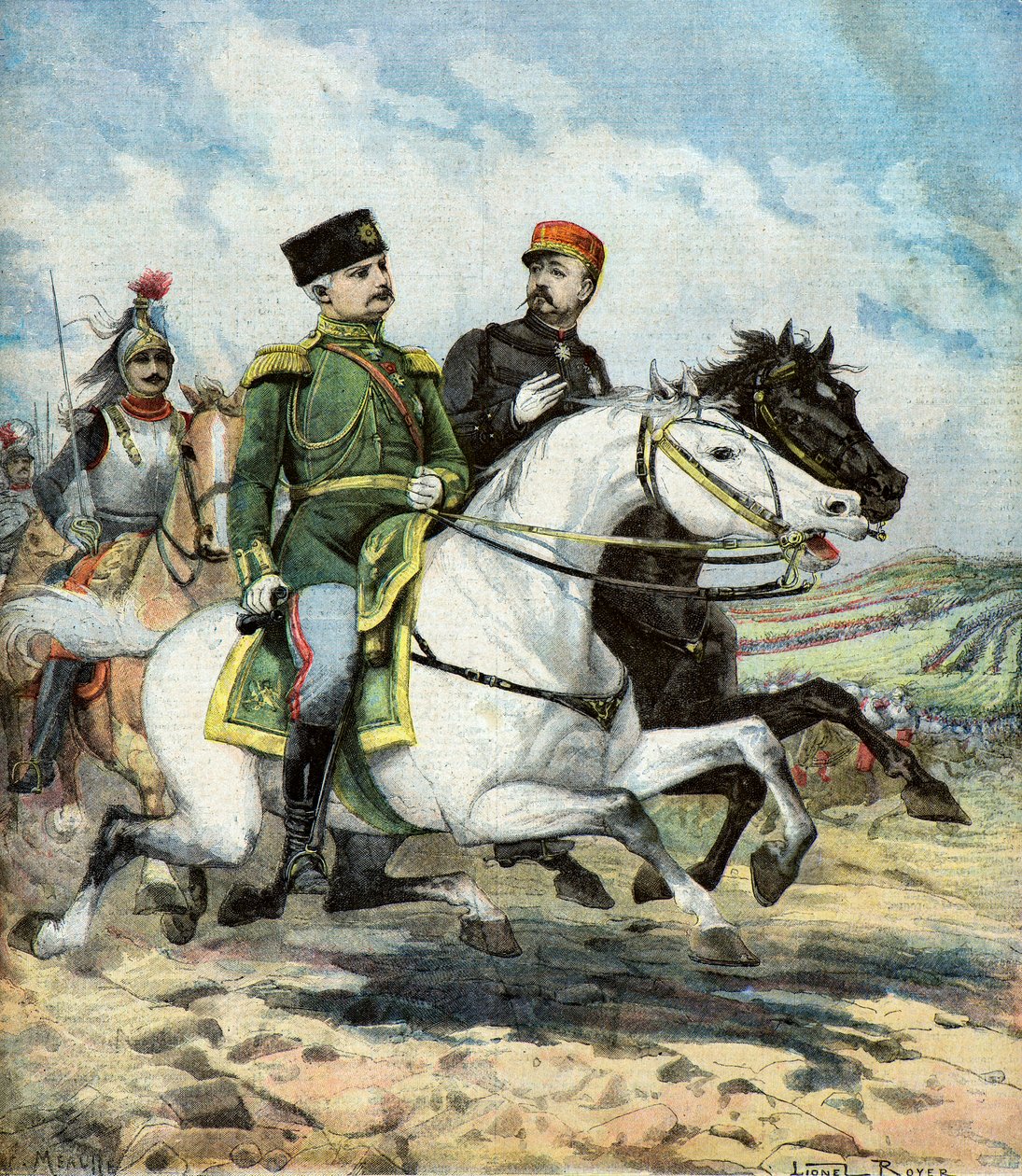 Il generale francese Saussier e il generale russo Dragomiroff da Lionel Noel Royer