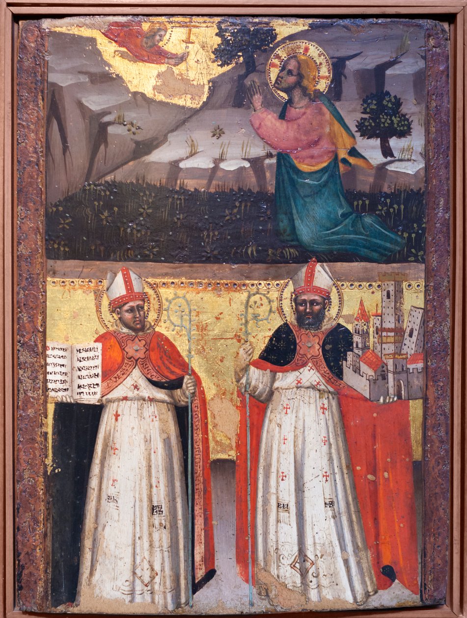 Preghiera nel giardino. Santi Ambrogio e Petronio da Lippo di Dalmasio