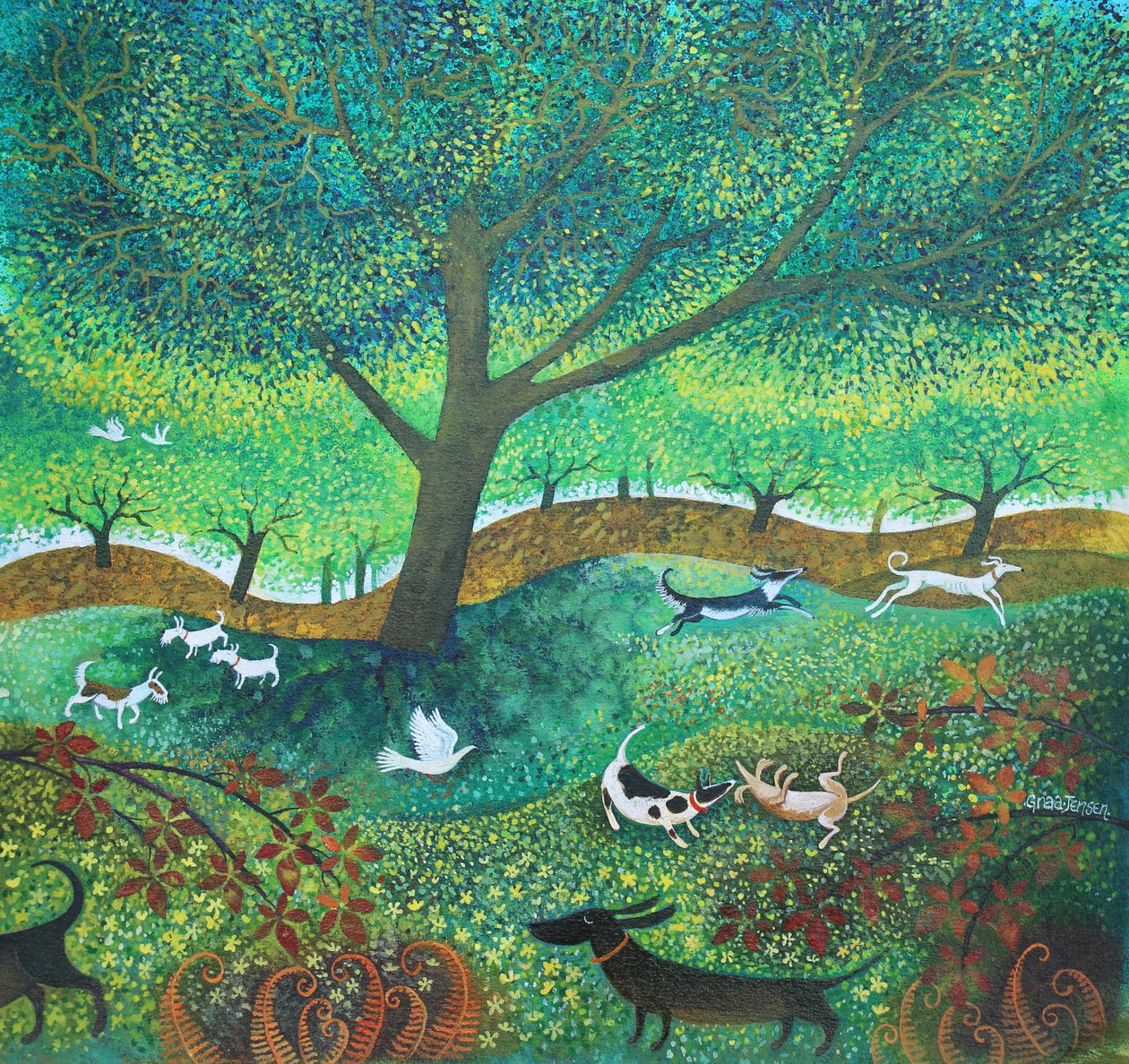 Dog Days, 2024 (acrilici su lino) da Lisa Graa Jensen
