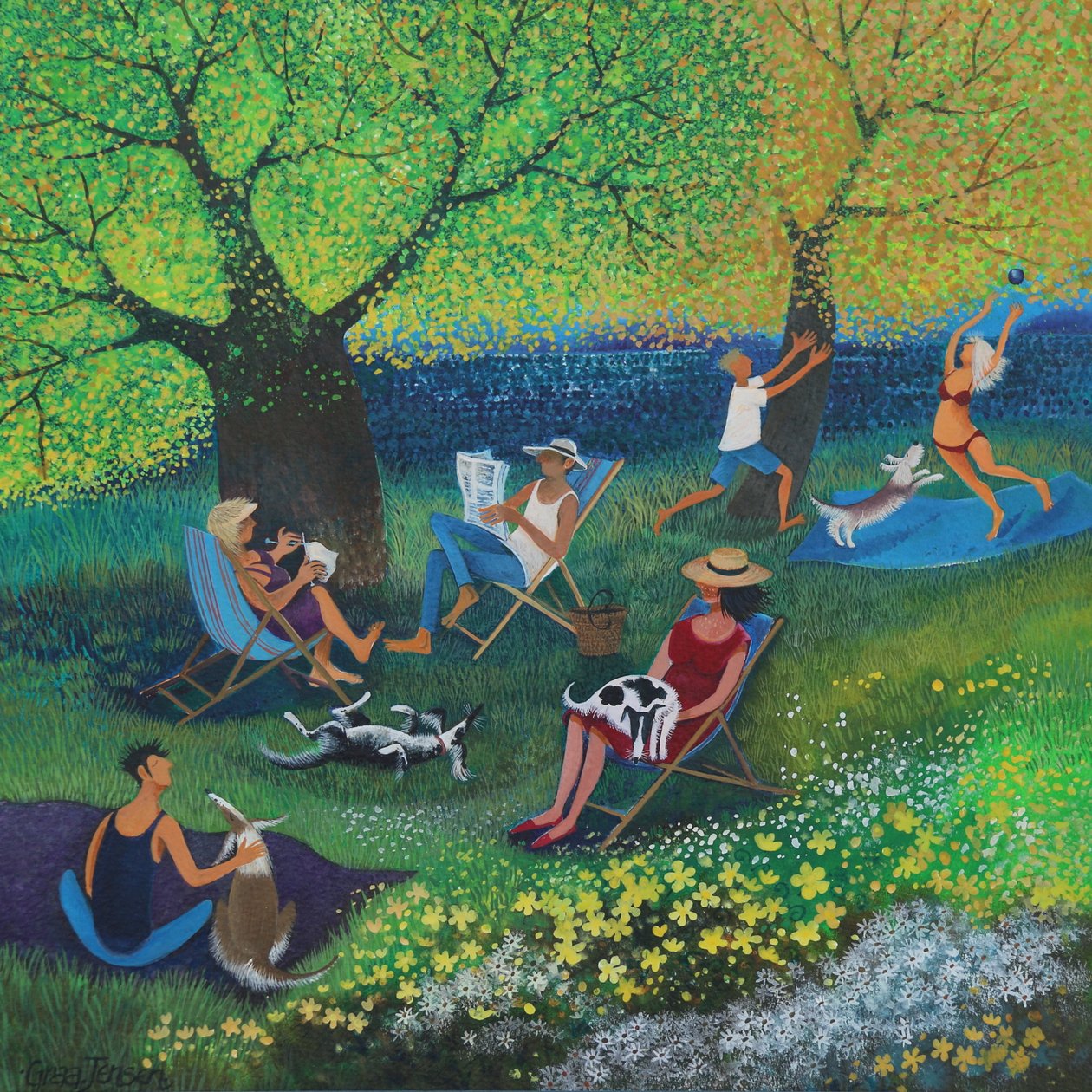 Signora in rosa, 2015 (acrilici su carta) da Lisa Graa Jensen