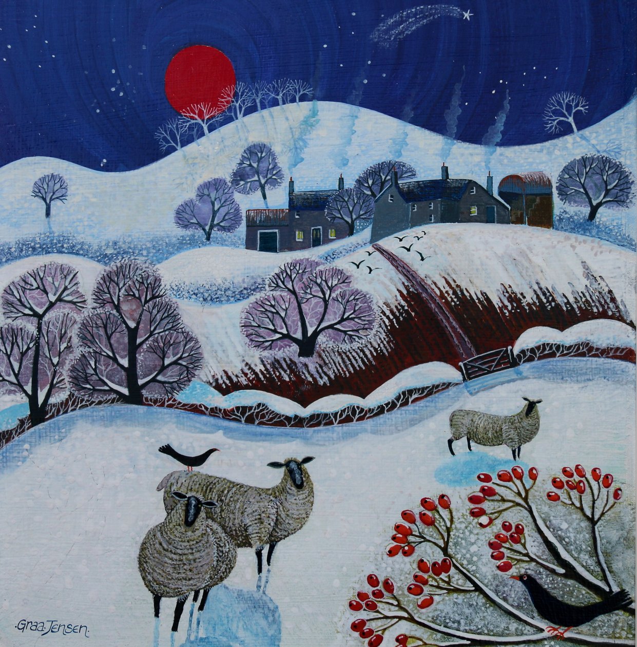 Snowy Times, 2025 (acrilici su lino) da Lisa Graa Jensen