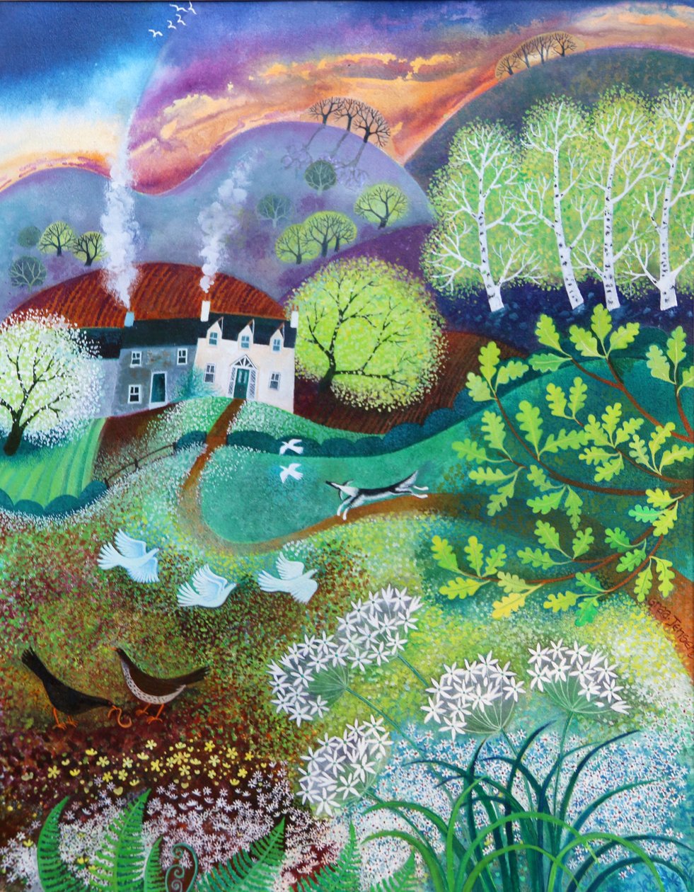 La strada di casa, 2021 (acrilici su lino) da Lisa Graa Jensen