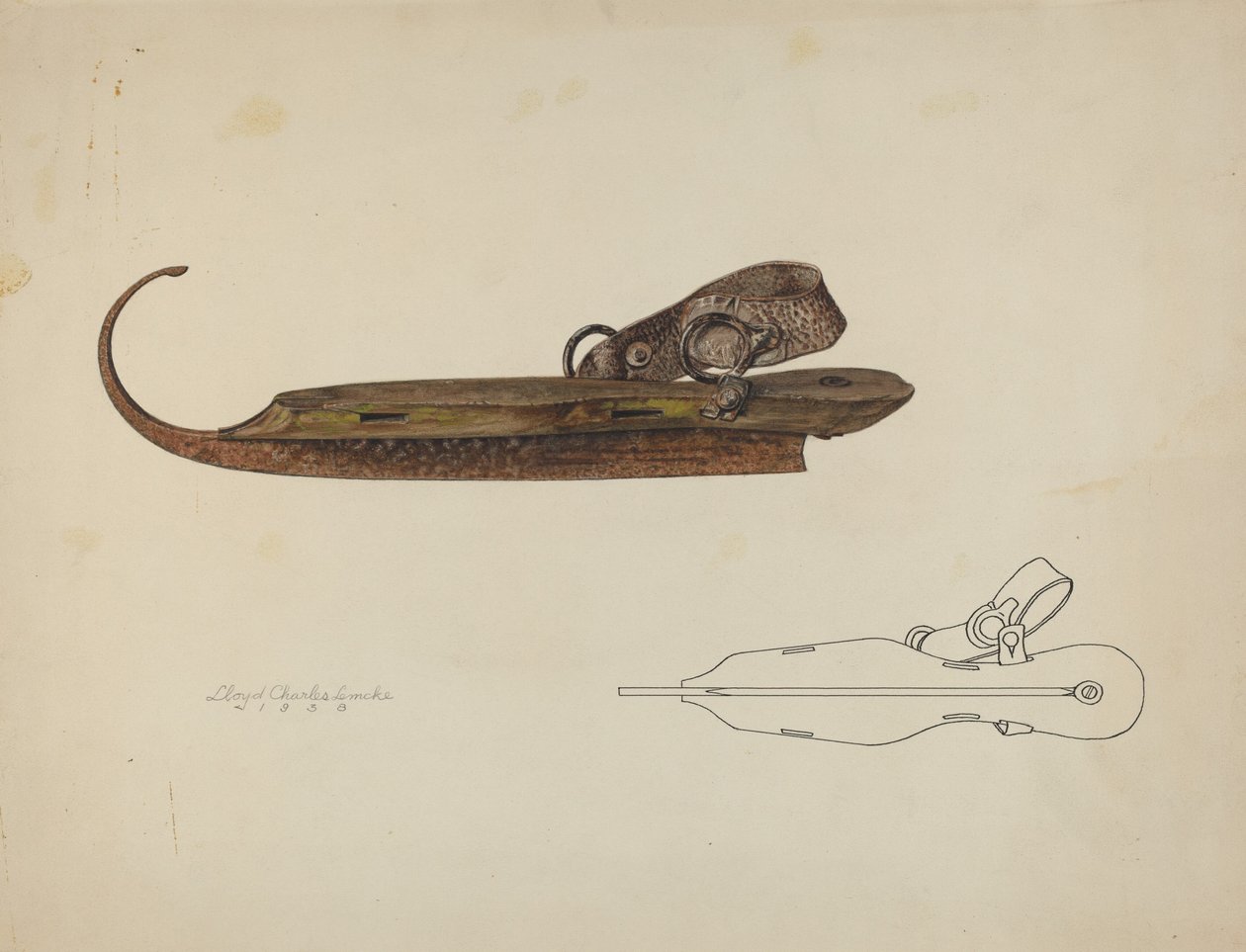 Pattino da ghiaccio, c. 1938 da Lloyd Charles Lemcke