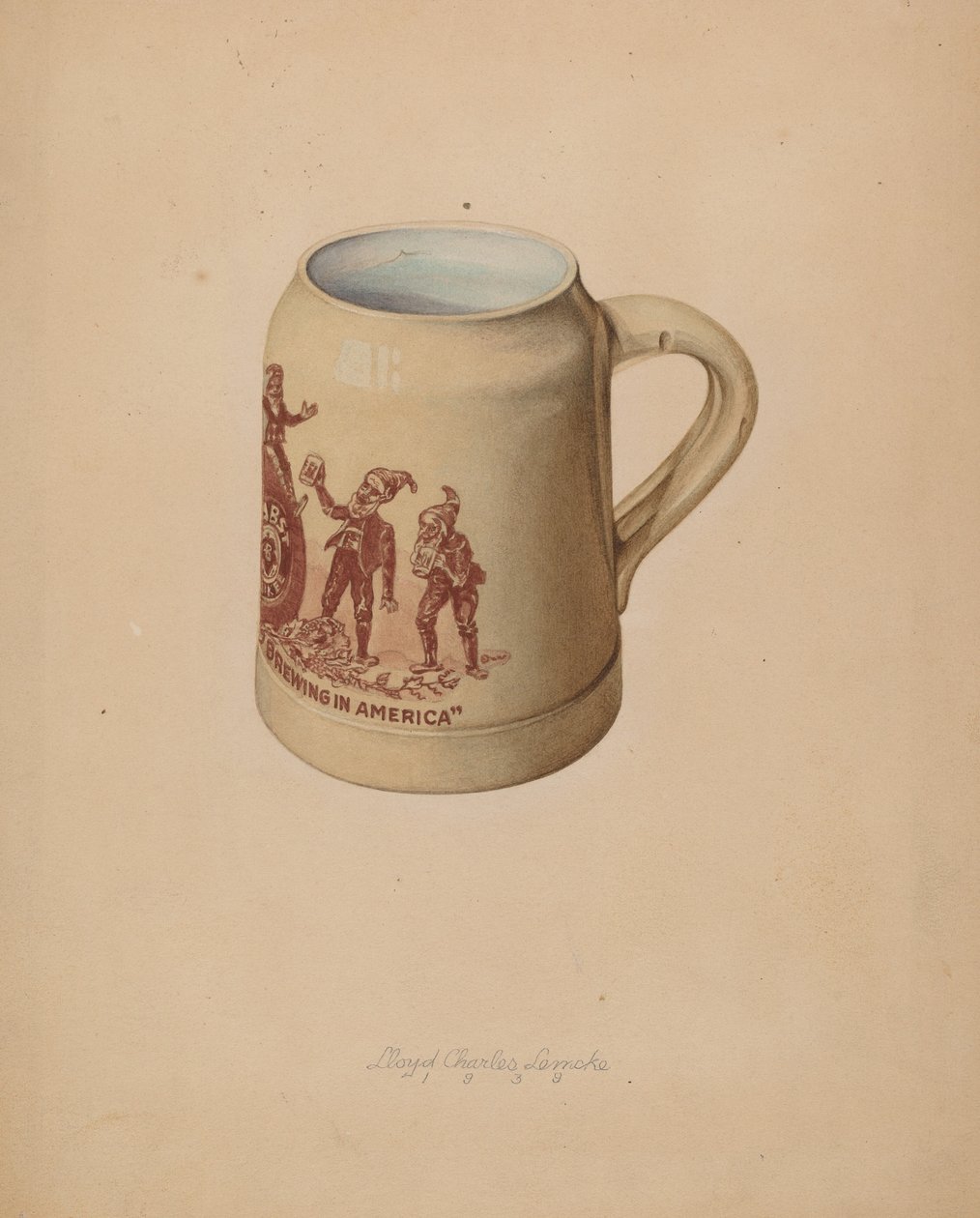 Boccale di terracotta per birra da Lloyd Charles Lemcke