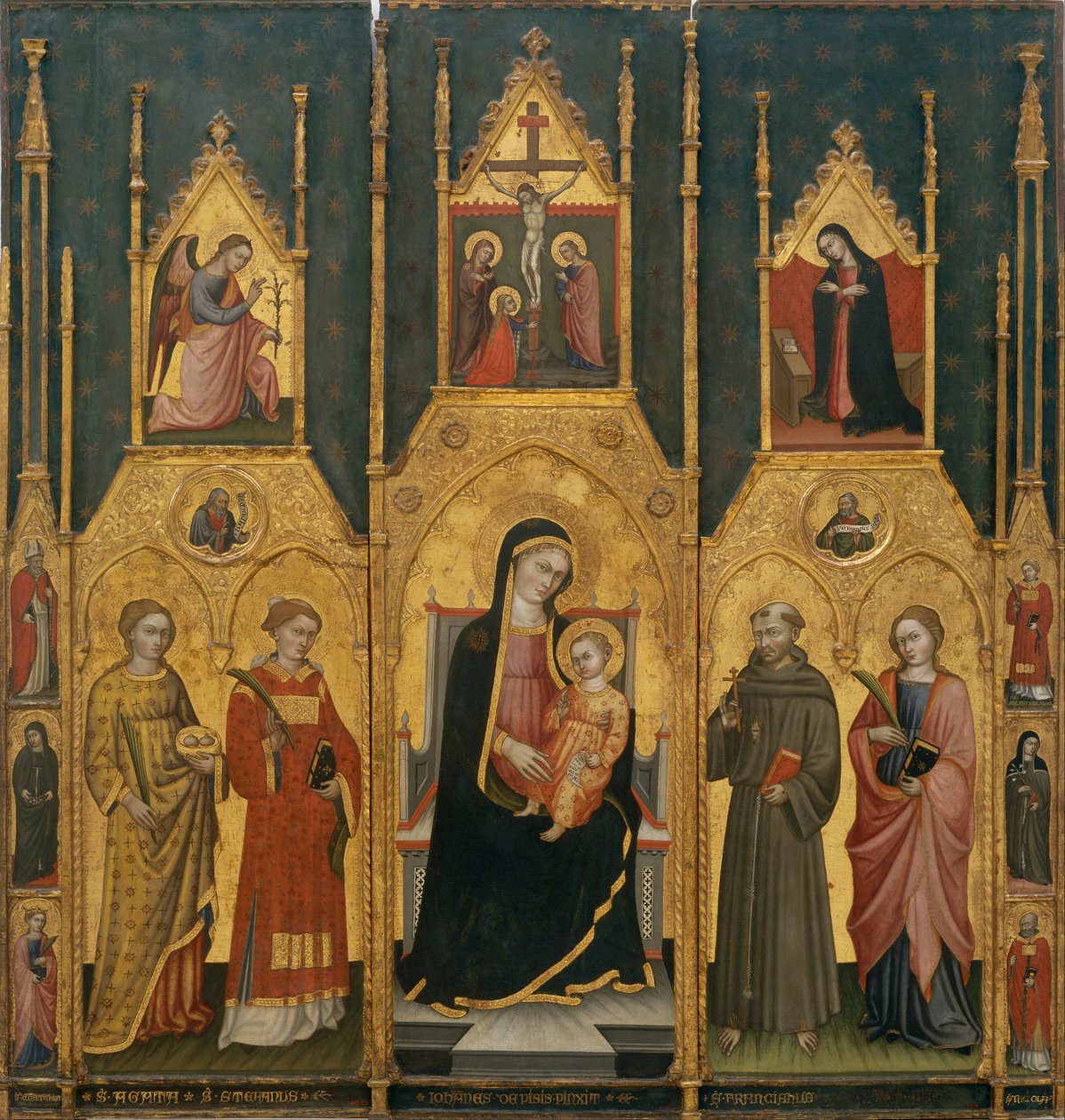 Pala della Vergine con i santi Agata, Stefano, Francesco e un santo martire da Lo Spagna