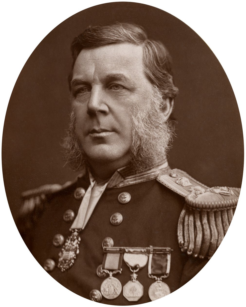 Capitano Bedford Clapperton Trevelyan Pim, ufficiale della marina britannica, 1883 da Lock and Whitfield