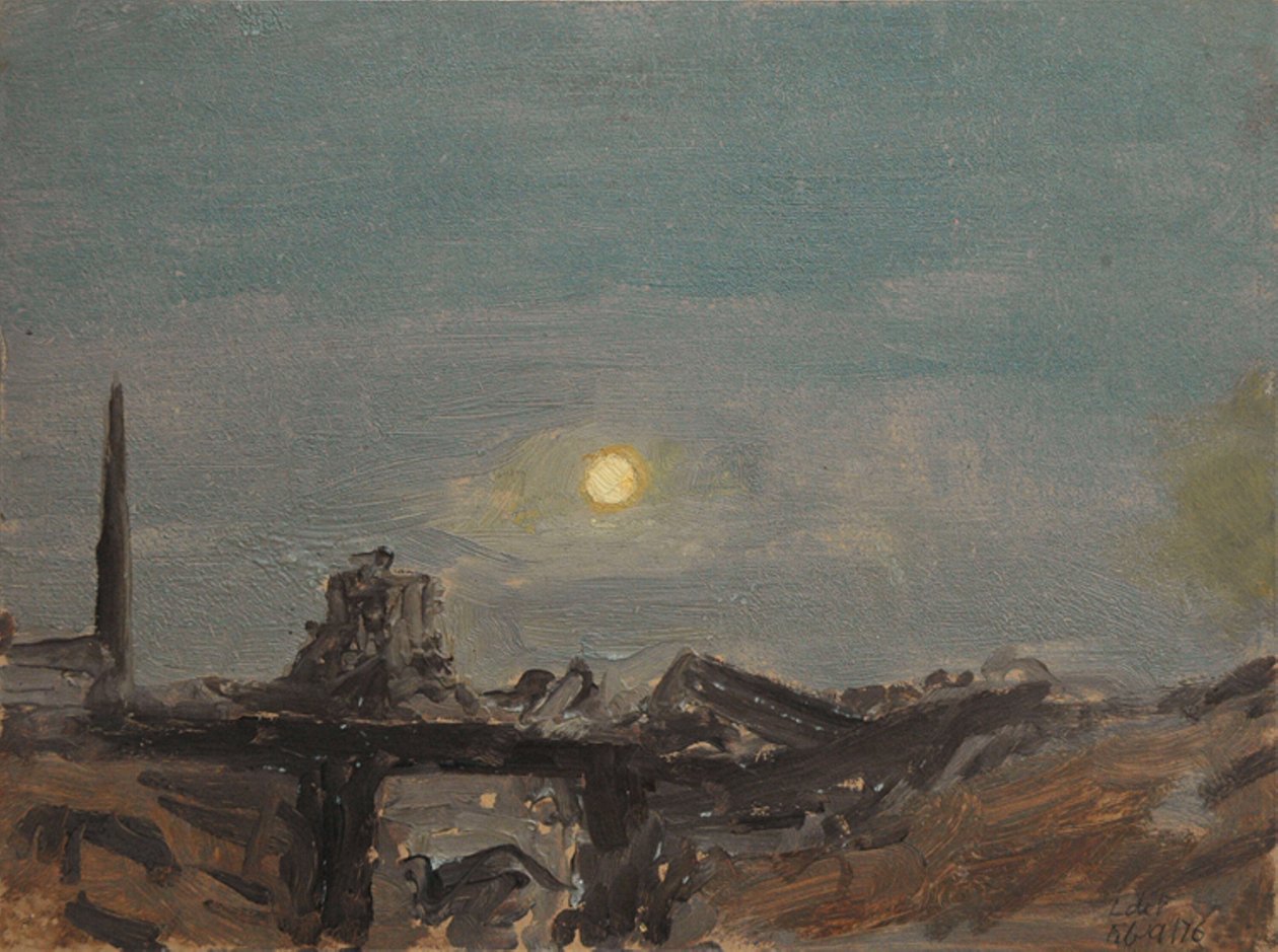 Luna piena sulle rovine di Luxor, lungo il Nilo da Lockwood de Forest