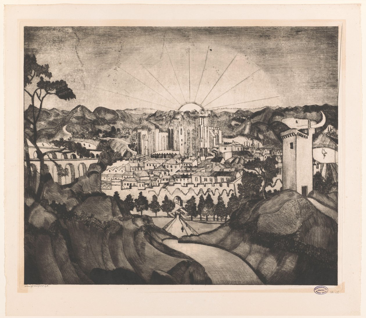 Avignone da Lodewijk Schelfhout (signed by artist)