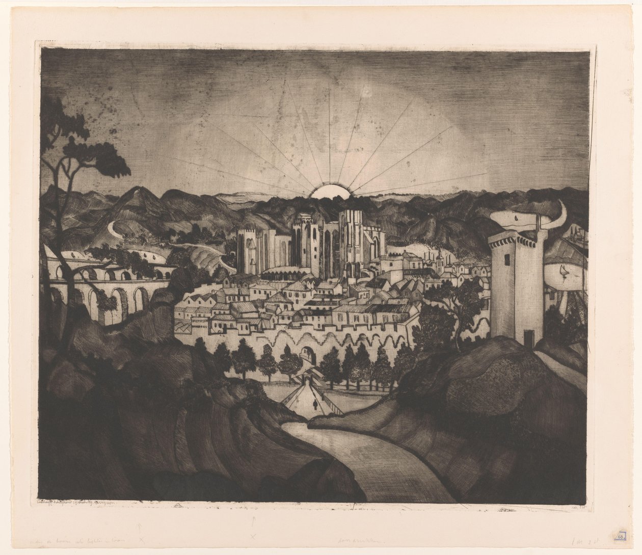 Avignone da Lodewijk Schelfhout (signed by artist)