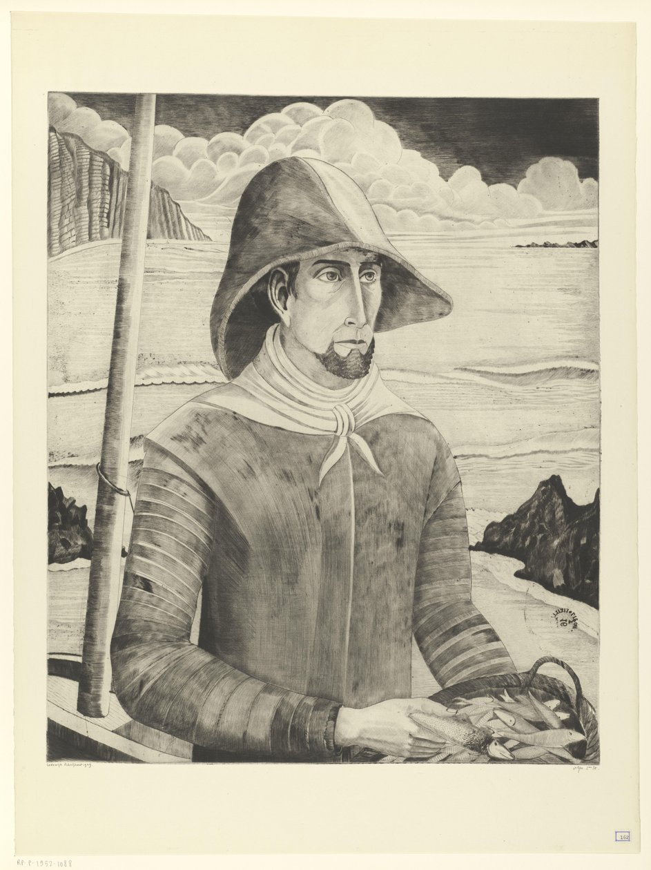 Pescatore bretone da Lodewijk Schelfhout (signed by artist)