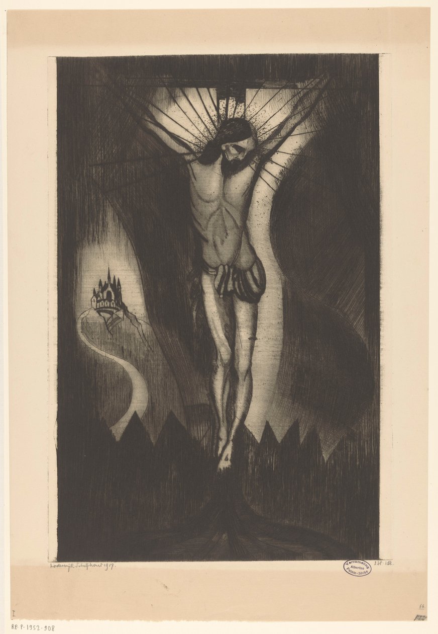 Cristo sulla croce da Lodewijk Schelfhout (signed by artist)