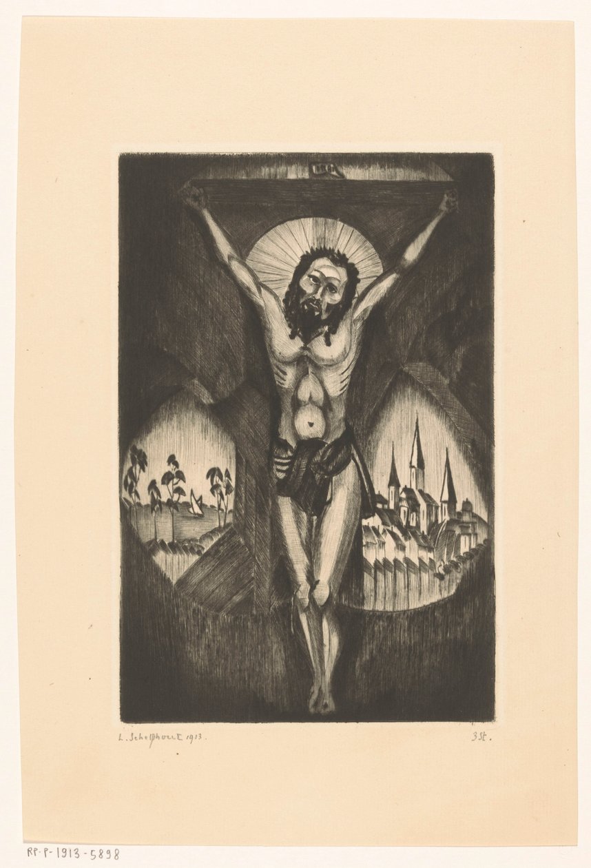 Cristo sulla croce da Lodewijk Schelfhout (signed by artist)