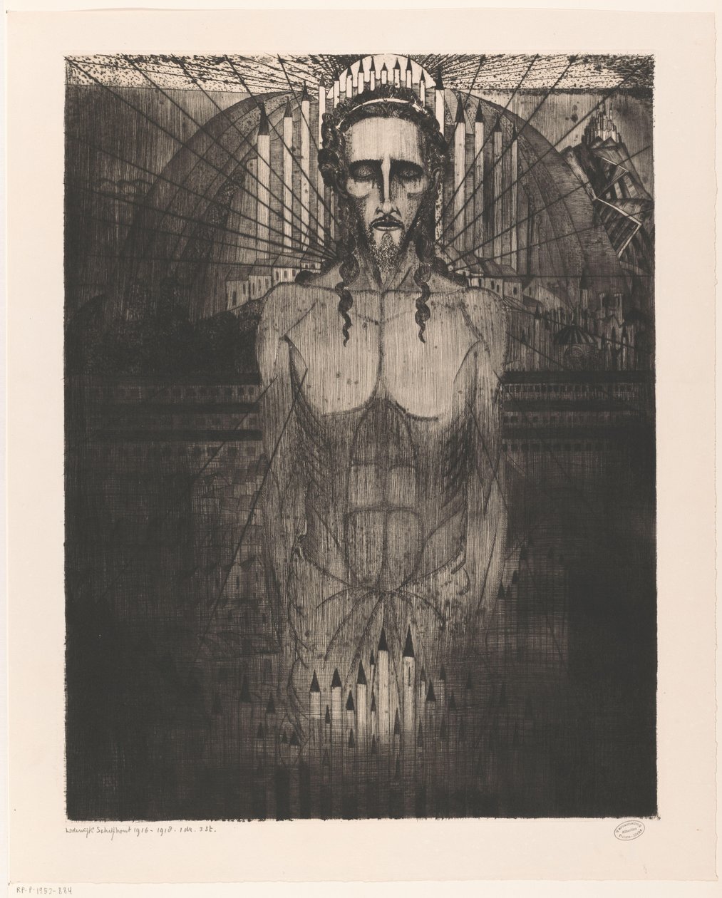 Cristo tra le cattedrali da Lodewijk Schelfhout (signed by artist)