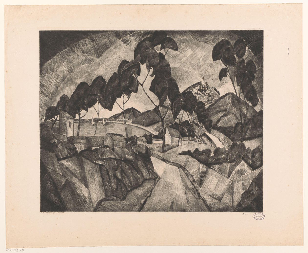 Paesaggio collinare in Provenza da Lodewijk Schelfhout (signed by artist)
