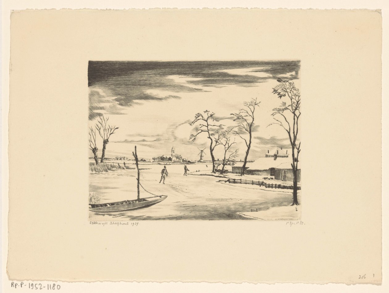 Paesaggio invernale olandese II da Lodewijk Schelfhout (signed by artist)