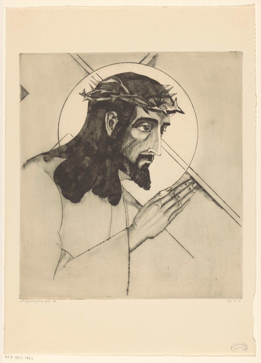 Porto della croce Christ portant la croix da Lodewijk Schelfhout (signed by artist)