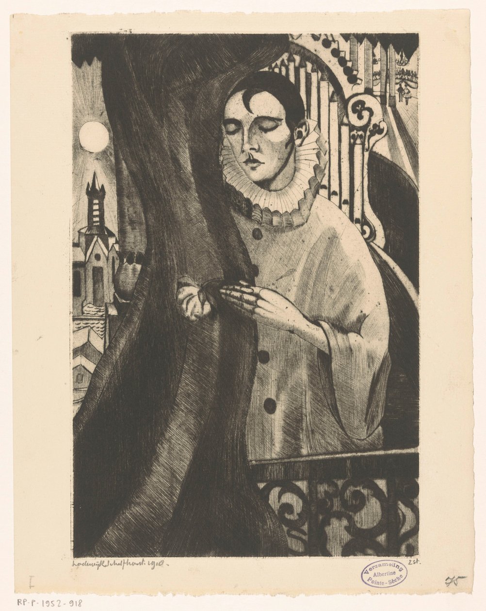 Pierrot II da Lodewijk Schelfhout (signed by artist)