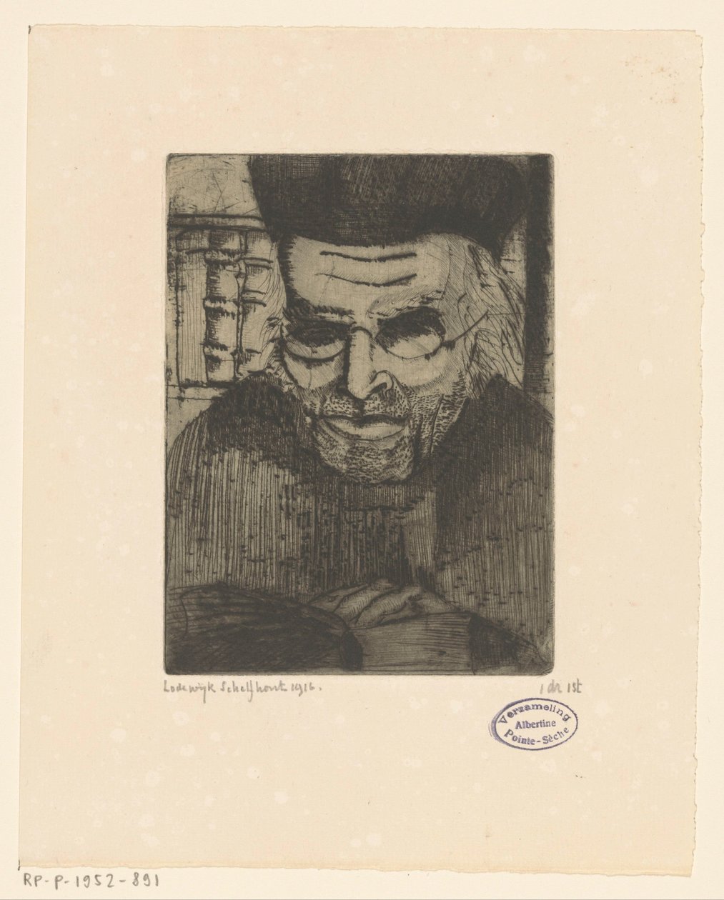 Ritratto di G.J. Brinkman da Lodewijk Schelfhout (signed by artist)