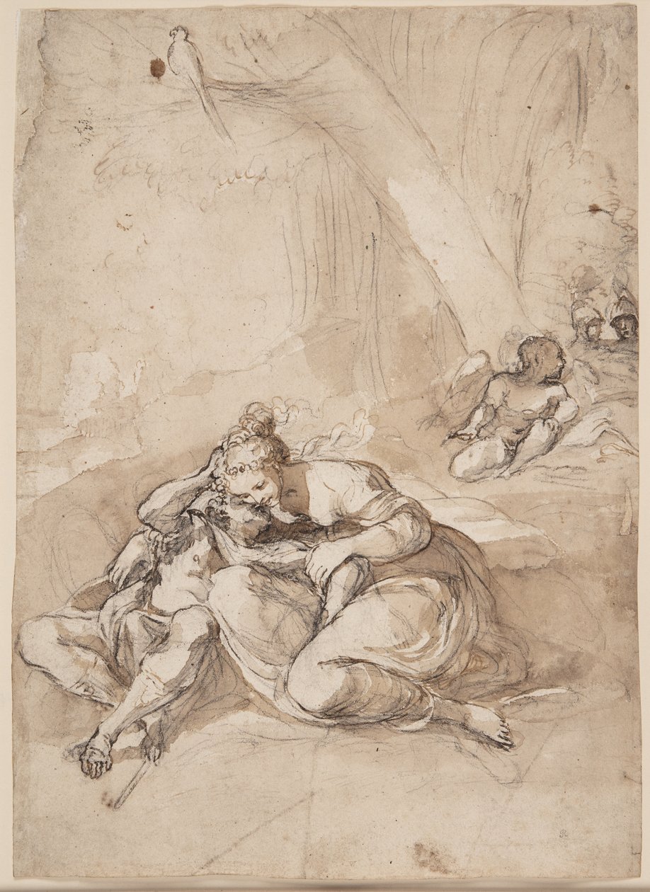 Armida incanta Rinaldo nel giardino incantato? (Scena da Gerusalemme Liberata di Torquato Tasso) da Lodovico Carracci
