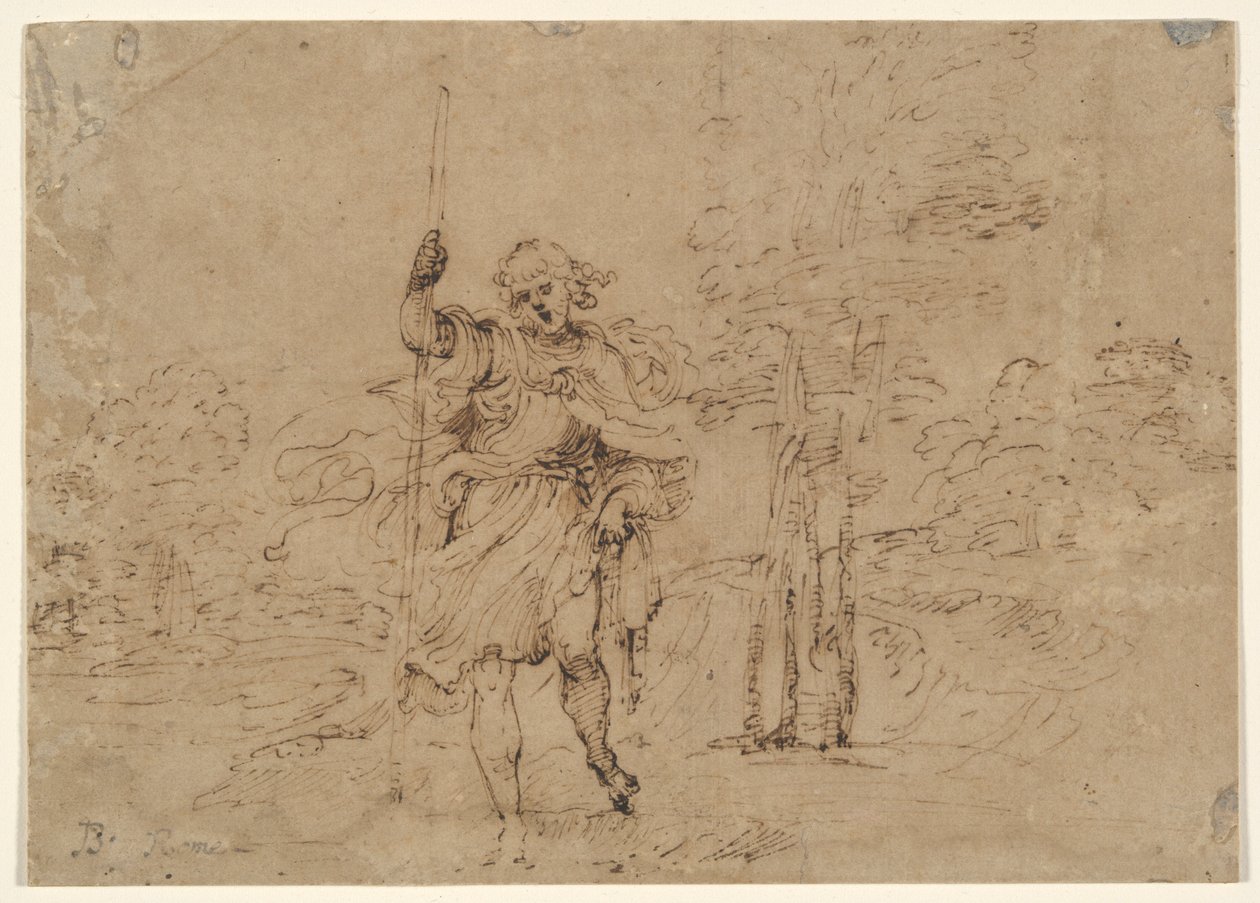 San Cristoforo (o San Rocco?) in un Paesaggio da Lodovico Carracci