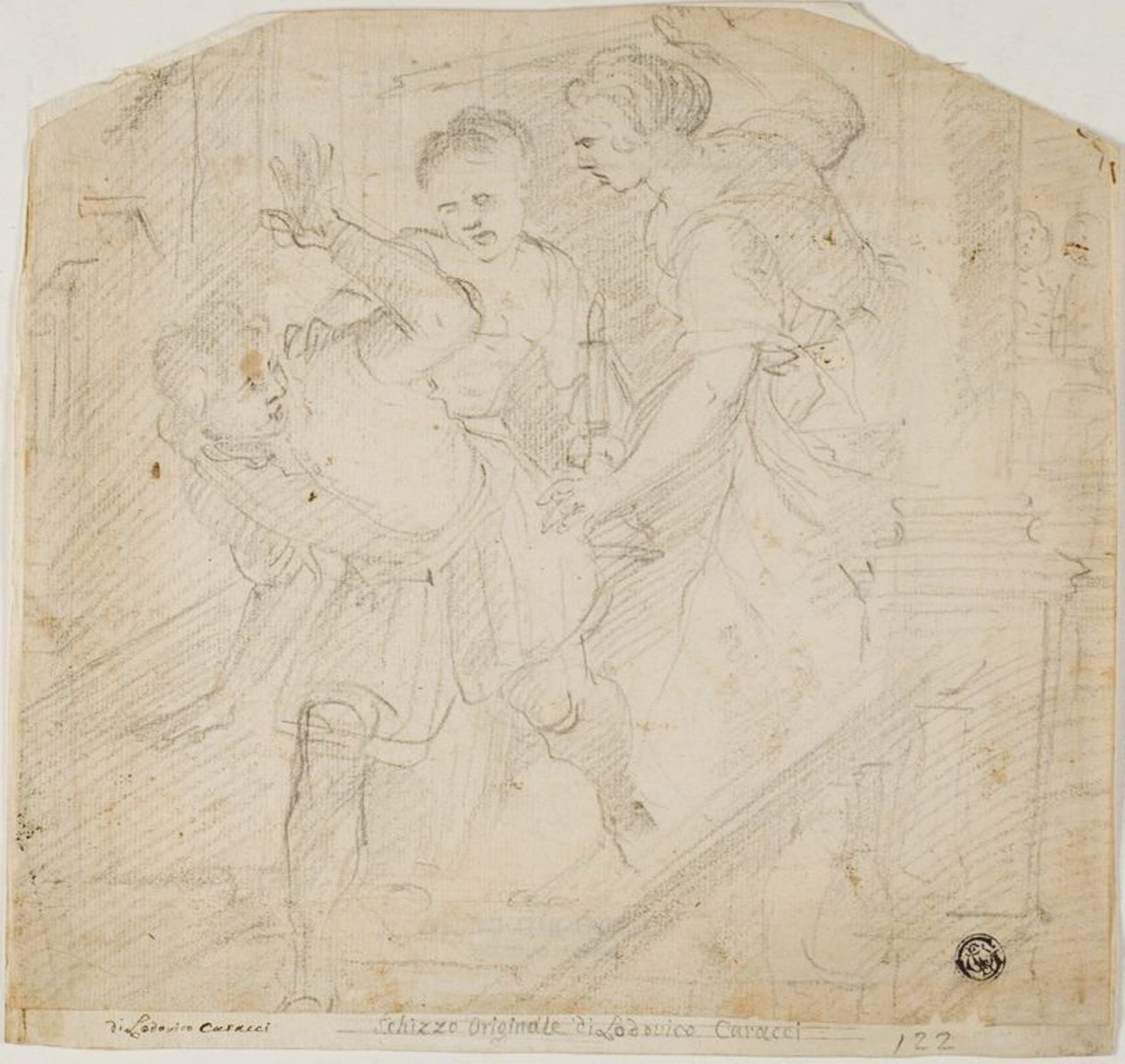Due donne che inseguono un uomo da Lodovico Carracci