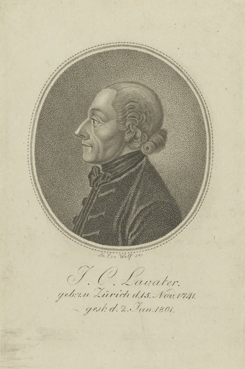 Ritratto del poeta e fisiognomista Johann Kaspar Lavater da Loeser Leo Wolf