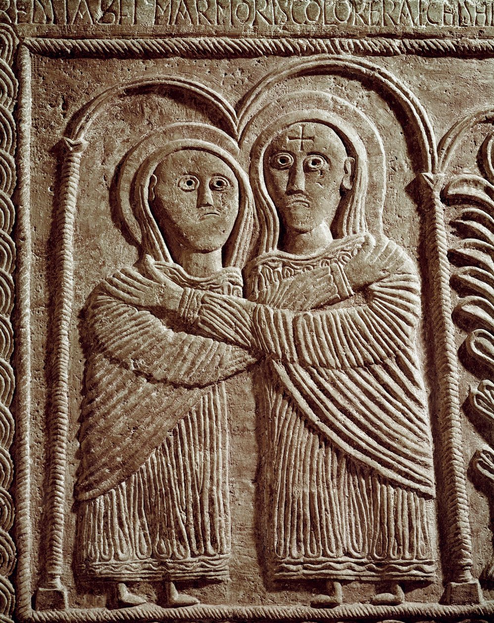 Archeologia del Medioevo: arte barbarica della Lombardia (Visitazione, Santa Elisabetta e Santa Maria) da Lombard School