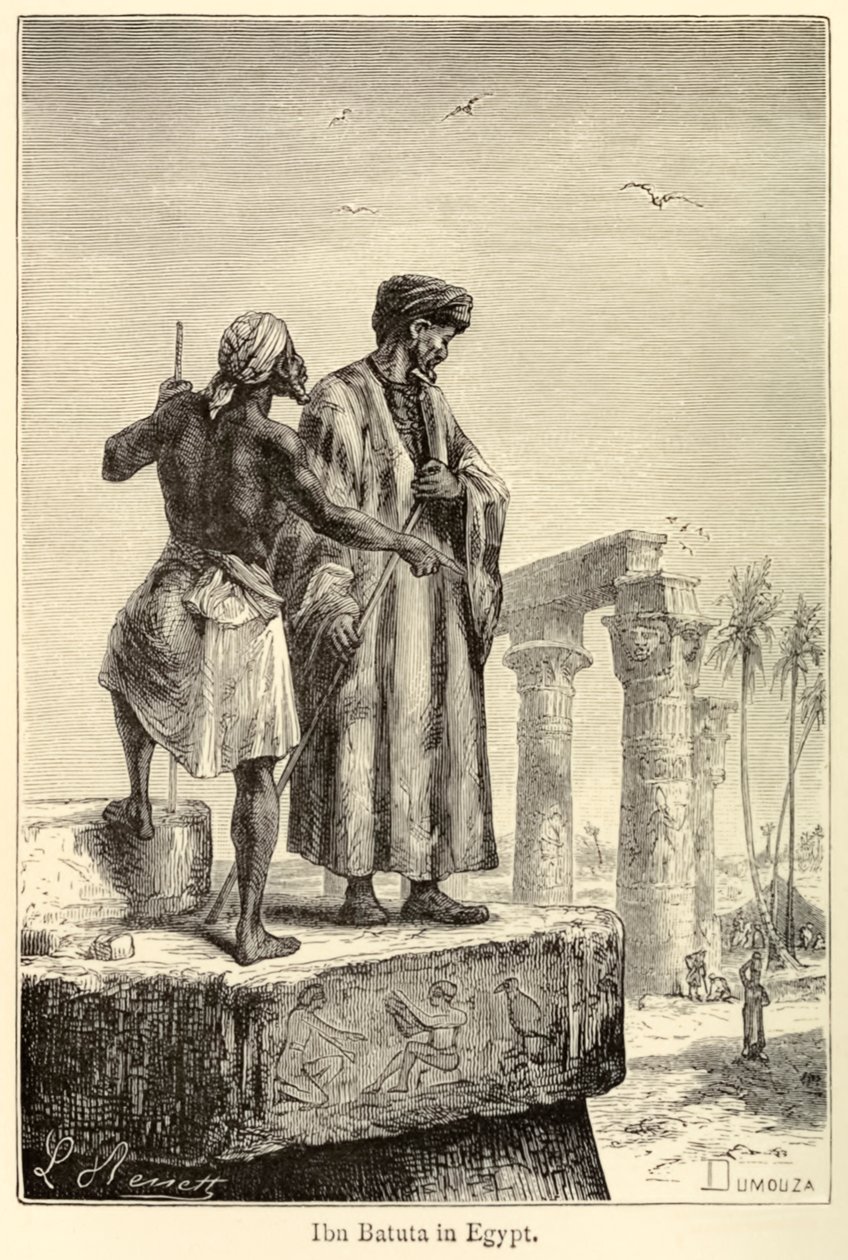 Ibn Battuta in Egitto, viaggiatore medievale Muhammad Ibn Battuta in visita in Egitto da Léon (after) Benett