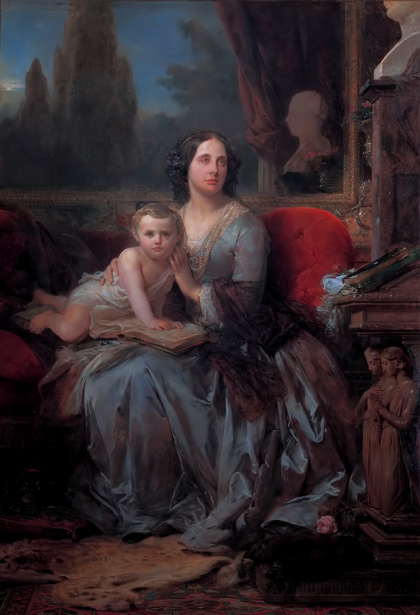 Maria Brignole-Sale De Ferrari con il figlio Filippo, di Leon Cogniet da Léon Cogniet