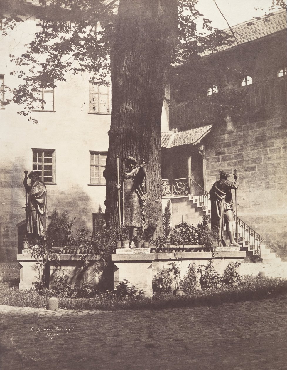 Norimberga, Interno del cortile del Burg imperiale da Léon Gérard