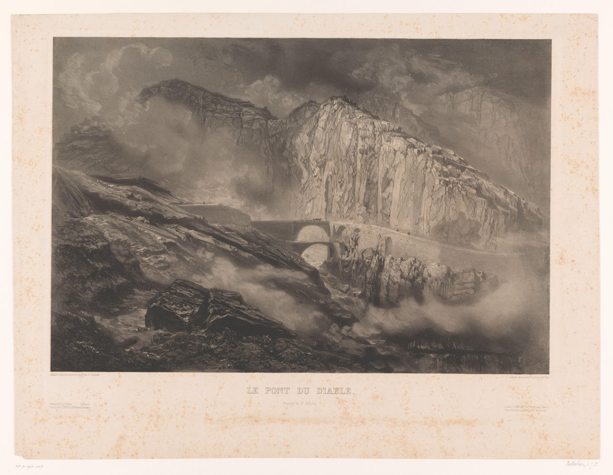 Veduta del Ponte del Diavolo nel Passo del San Gottardo da Léon Jean Baptiste Sabatier