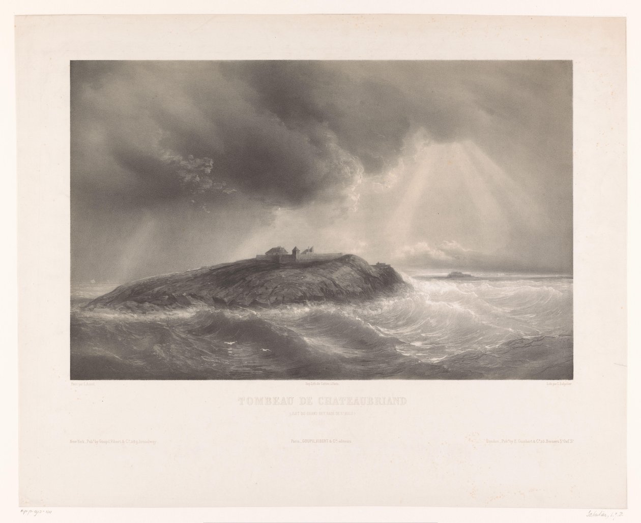 Tomba di François-René de Chateaubriand (Ilot du Grand Bey, Rade de St. Malo) da Léon Jean Baptiste Sabatier