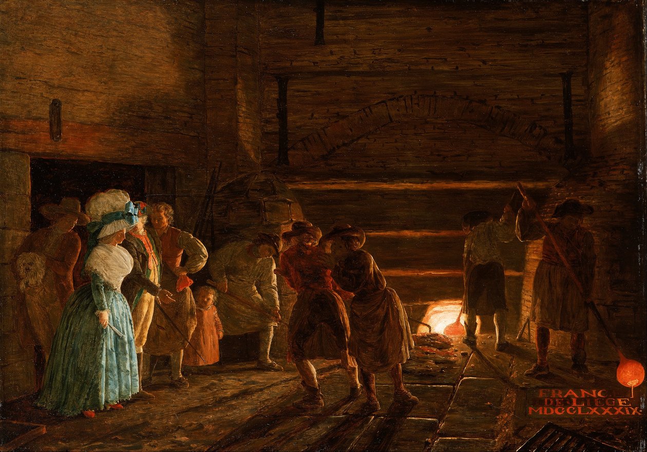 Interno di una fonderia da Léonard Defrance