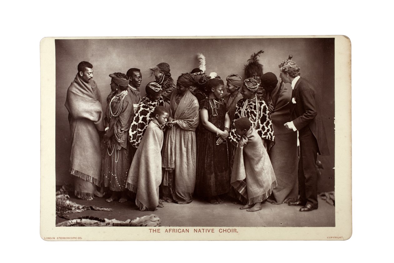 Il Coro Nativo Africano, Londra, c.1892 da London Stereoscopic Company